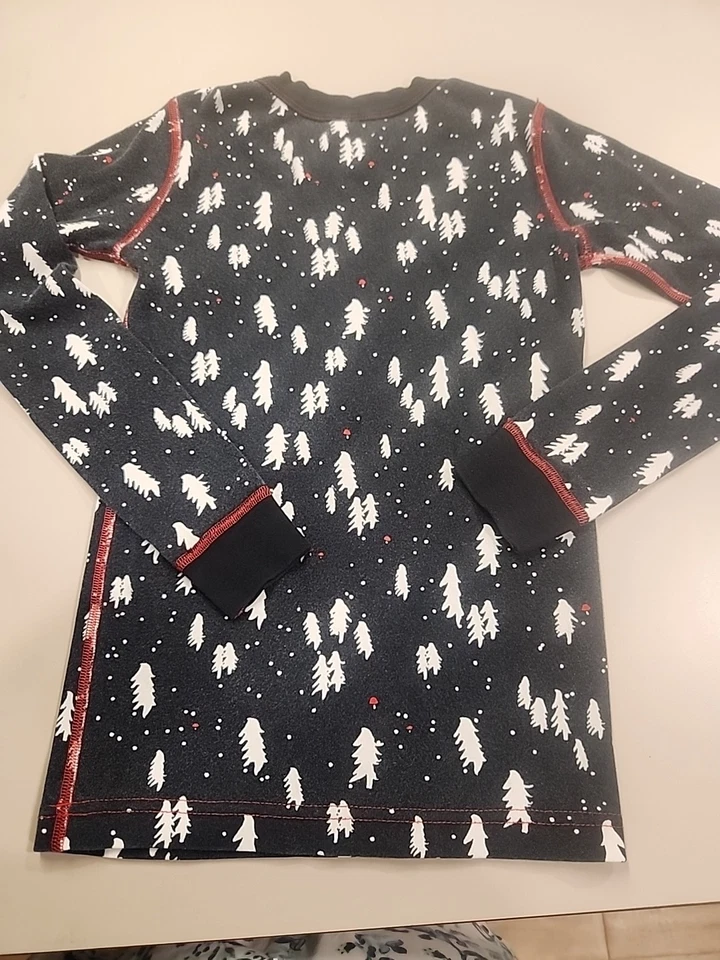 HANNA ANDERSSON Snug Fit Organic Cotton Pajamas PJ's BLACK Trees Size 10 - Image 3 of 4