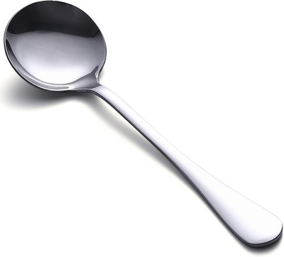 #ad Soup Spoons 8 Piece Premium Stainless Steel Spoons Heavy Weight Round $13.48