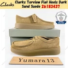 Clarks Torview Flat Heels Dark Sand Suede 26183437 UK 4-13