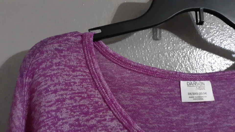 Pullover de mujer Danskin Now púrpura manga corta ropa deportiva talla 3x Foto 3 de 4