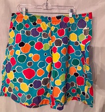 Vintage Jams World Beach Shorts Mens XL Colorful Abstract Print Made in USA Read