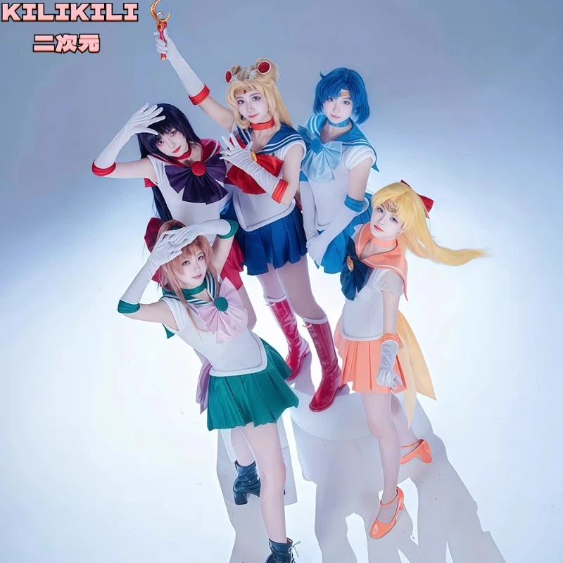 Sailor Moon Aino Minako Kino Makoto Tenoh Haruka Cosplay Costume w/Headwear Gift - Image 4 of 4