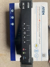 Conmutador múltiple Aten CS1924m 4 puertos USB 3 4K DisplayPort KVM (cables incluidos) 