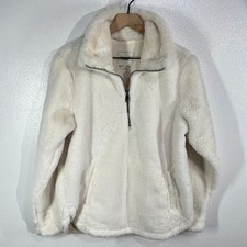 Abercrombie Fitch Women's Sherpa Fleece 1/4 Zip PulloverJacket Cream Size Small