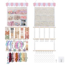 New Upgraded Bow Organizer for Girls, Headband Holder w/ 9 Mesh Pockets,Hair ...