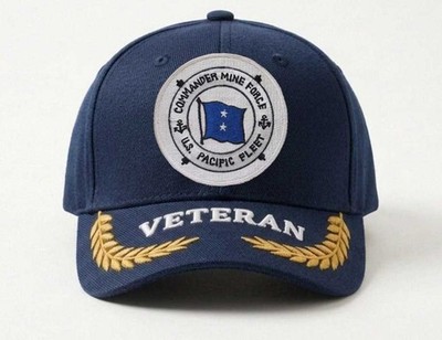 Customized Embroidered Hat Commander Mine Force Us Pacific Fleet, Veteran Cap