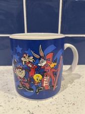 Official USOC 1998 US Olympic team mascots coffee mug, Looney Tunes, USA