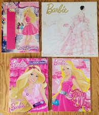 Lot of 4 Barbie Items  2 Coloring Books, 1 Calendar, 1 Sticker Book New Unused