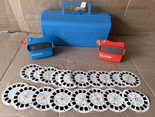 Vintage BLUE And Red View-Master 3D With Case 3-D Reel