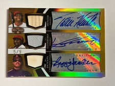 Reggie Jackson / Guerrero / Hunter Topps 2009 Topps TT Gold Patch Auto /9