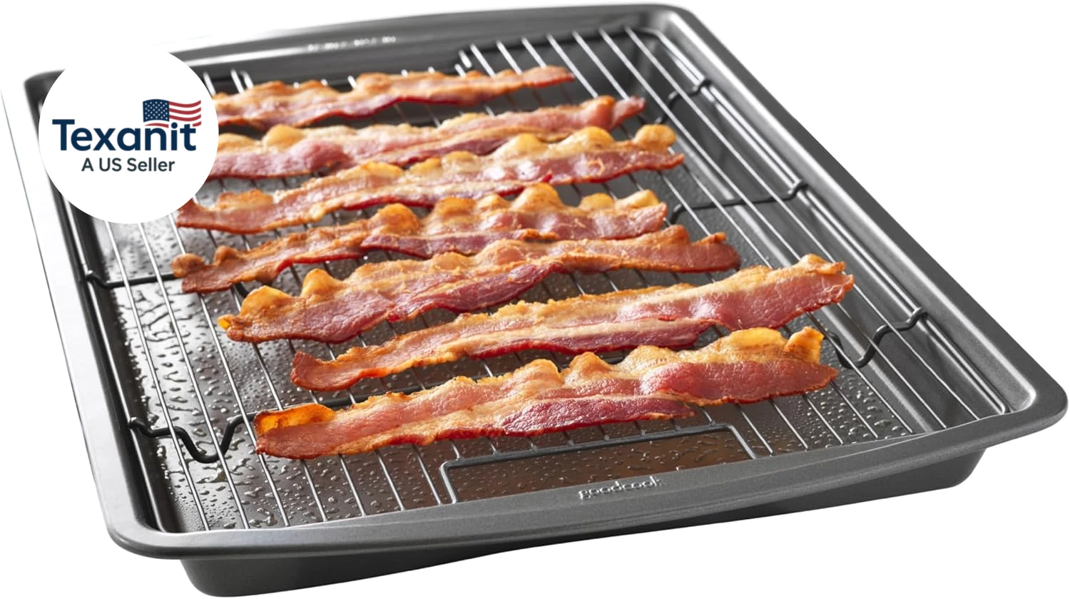 15” X 10.5” Nonstick Carbon Steel Baking Pan & Raised Wire Rack – Pizza Crisper,