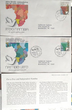 FREE NAMIBIA SOUTH AFRICA HOMELAND COMPLETE SET UNITED NATIONS NY & GEN 2 FDCS+I
