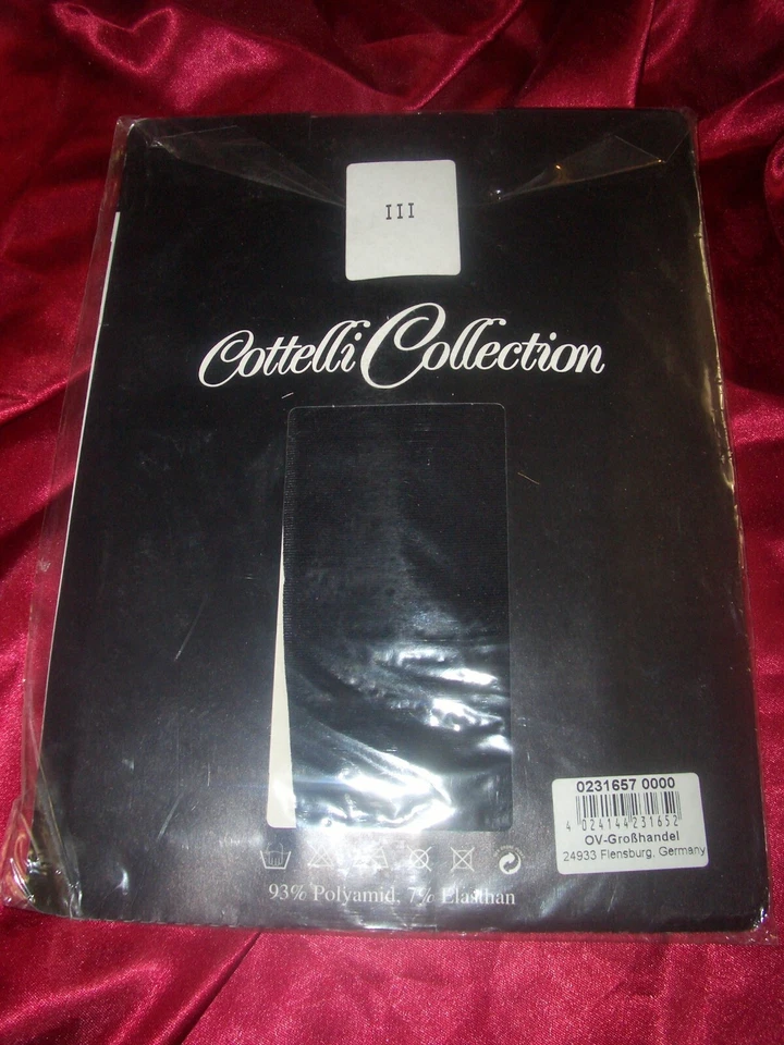 Cottelli Collection sexy Nahtnylons Naht Strümpfe Stockings Gr. III schwarz OVP - Bild 2 von 2