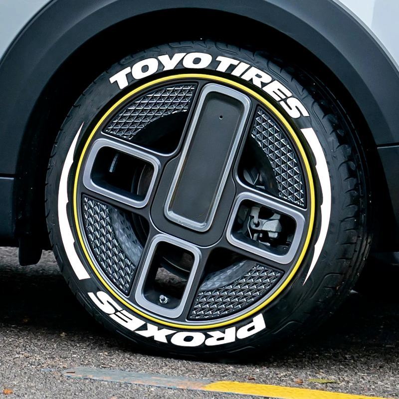 White TOYO TIRES PROXES Permanent Tire Lettering Sticker 1.20