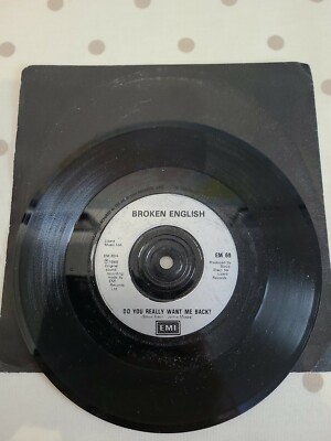 Broken English '' Do You Really Want Me Back ''1988 EMI Single 7'' 45rpm