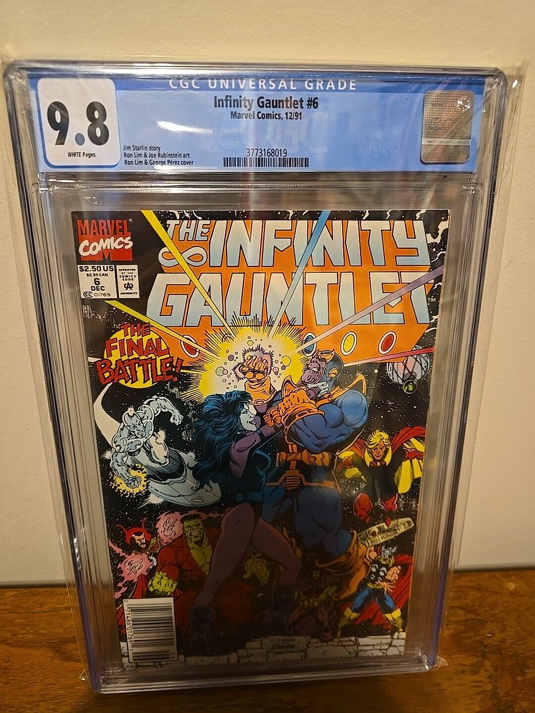 INFINITY GAUNTLET #6 CGC 9.8  White Pages Marvel KEY 1991 Jim Starlin Newstand