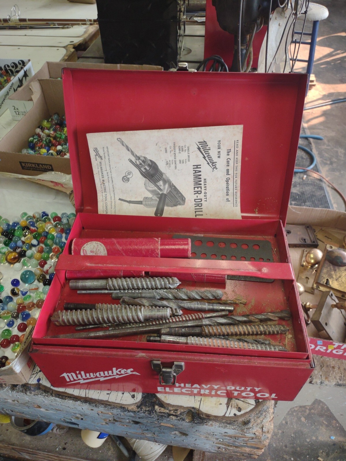 Milwaukee 5392 Hammer Drill With Case Random Bits Runs Strong eBay