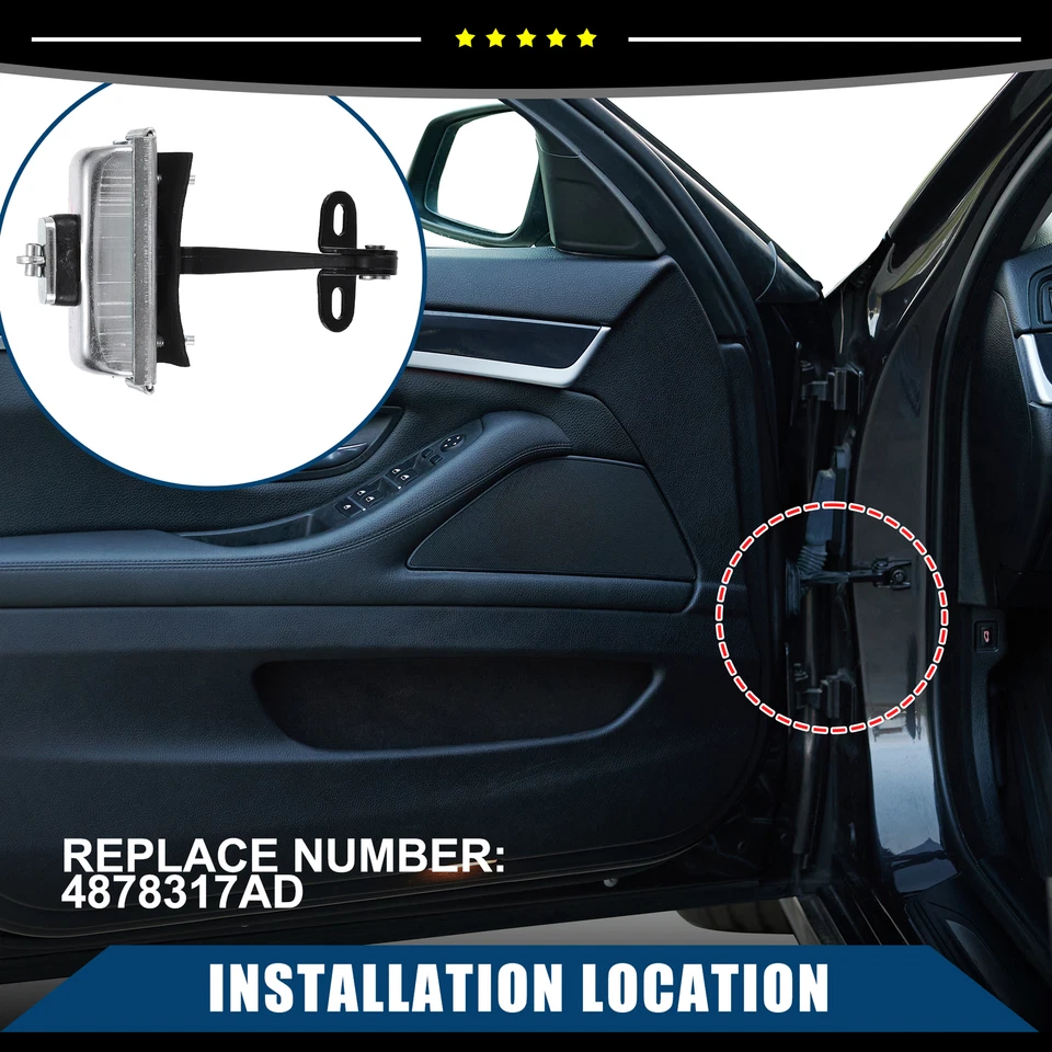 Pieza de 1 correa de retención de puerta delantera izquierda apta para Dodge Stratus NO.4878317AD Foto 2 de 4