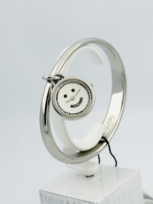 Moschino MW0053 “ LET'S SMILE 😊 Smile Smiley Face Steel Silver