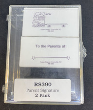 Two Parent's Signature, Teacher's wood mounted rubber stamp New in Case RS390