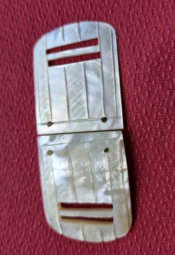 Boucle De Ceinture Ancienne Années 50 - Blanc Nacré - Pour Ceinture De 20 Mm