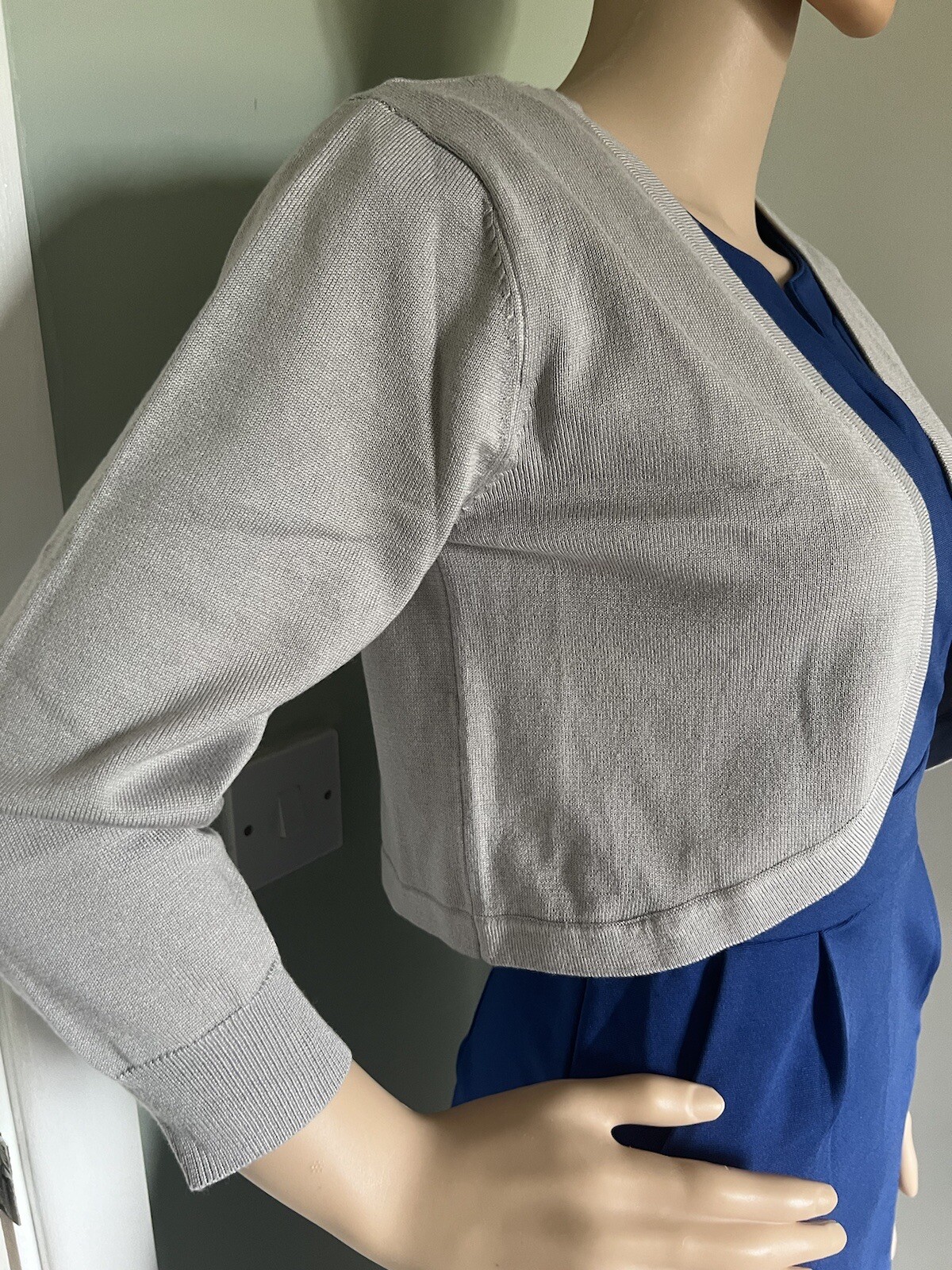 Urban Coco Bolero Cardigan, Light Grey, Medium image 3