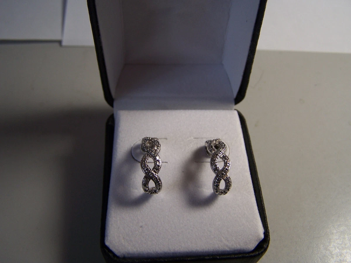 KAY ZALES JEWELERS DIAMOND ACCENT ETERNITY HALF MOON STERLING POST
