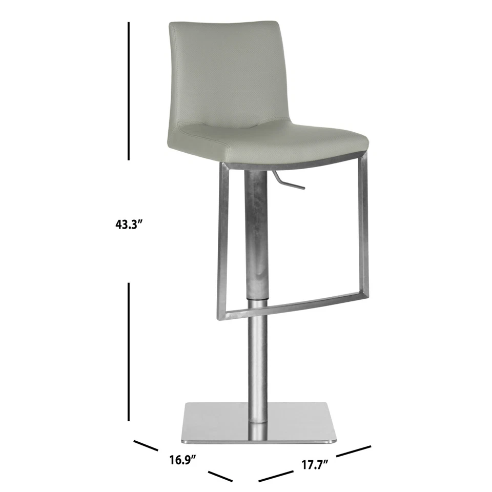 SAFAVIEH Ember Swivel Bar Stool | Grey | - Image 4 of 4
