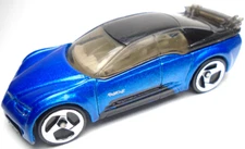 2000 HOT WHEELS PONTIAC RAGEOUS BLUE 1:64 DIECAST 2 7/8" CAR WITH BLACK & SILVER