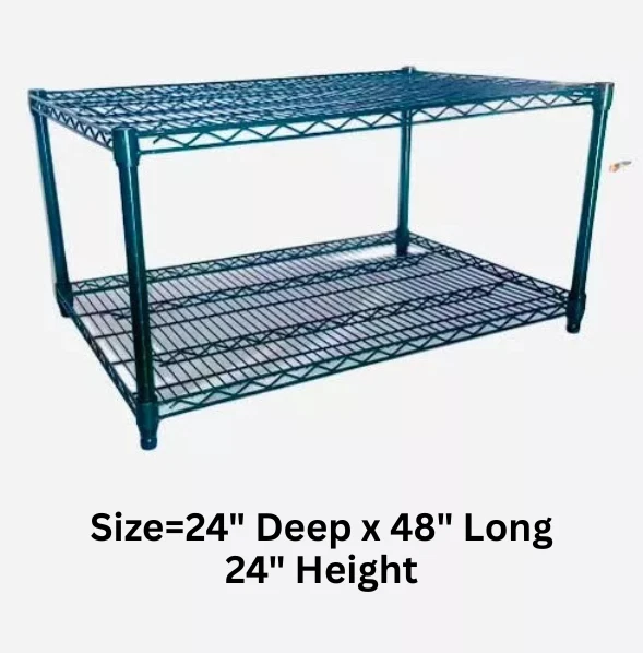 2-Tier 24” NSF Wire Shelf Organizer – Utility Storage Rack for Garage & Kitchen