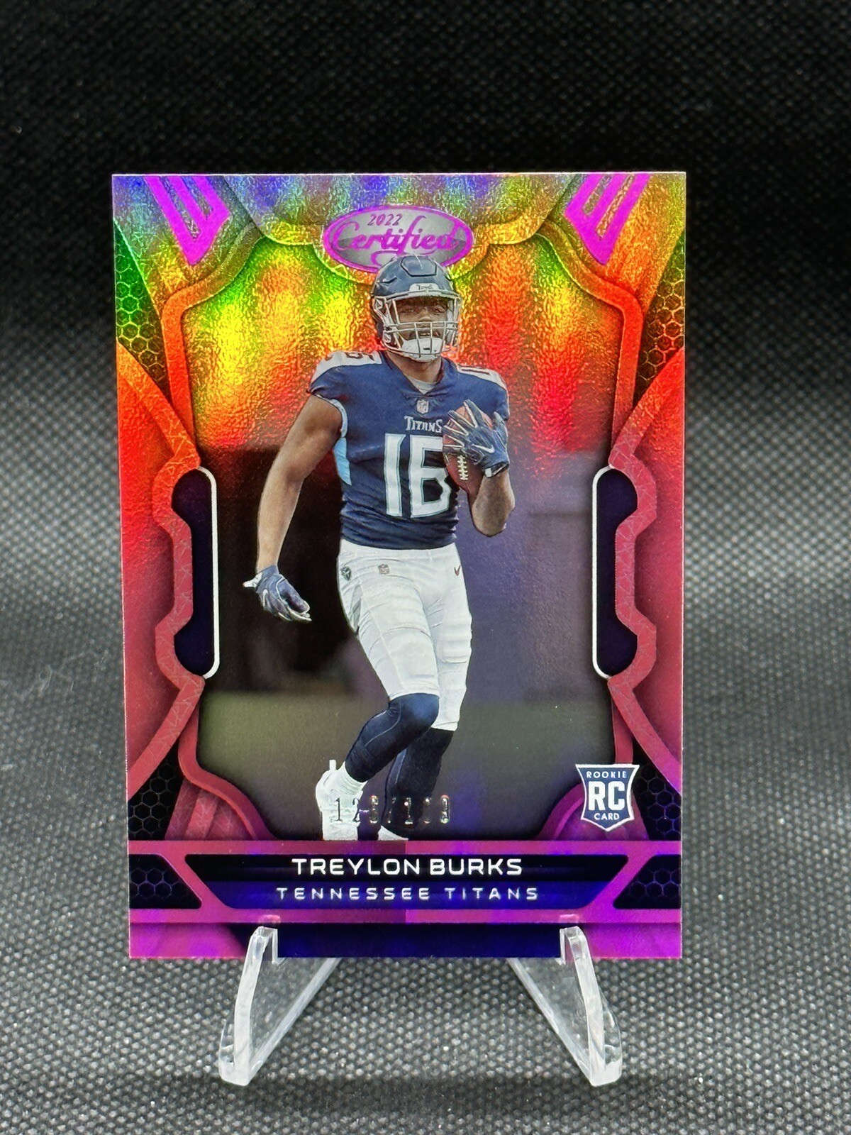 TREYLON BURKS 2022 Certified RC 126/199 PINK Tennessee Titans