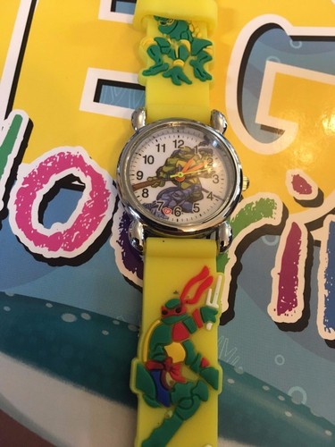 Kids Boys Girls Ninja Turtles Wristwatch Silicone Strap Wrist Watch Slim 3mm UK - Picture 5 of 26