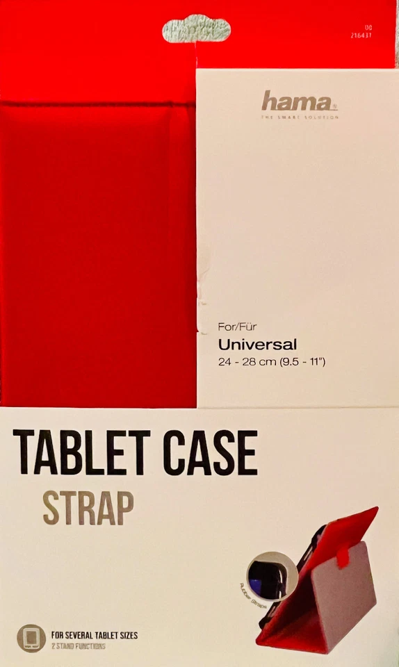 Hama Tablet-Case "Strap" für Tablets 24 - 28 cm (9,5 - 11"), Rot, NEU + OVP