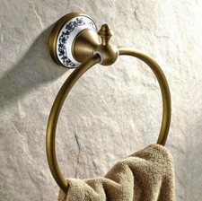 Antique Brass Towel Ring Round Wall Mounted Towel Rack Bathroom Accessory Gba401