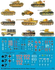 Peddinghaus 1/72 DAK Afrika Korps Tank & Vehicle Markings #2 (11 vehicles) 2096