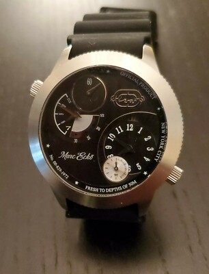MARC ECKO E11510G1 Dual Time Mens 43MM SS Black Dial Watch