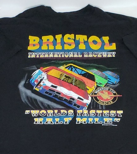 Vtg 1994 Bristol Int'l Raceway World's Fastest Half Mile Black T-Shirt Men's XXL - Afbeelding 4 van 7