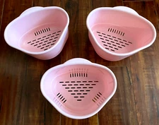 3 Pink Triangle Corner Racks Storage DRAINERS, Cutlery Utensil Holder CONTAINERS