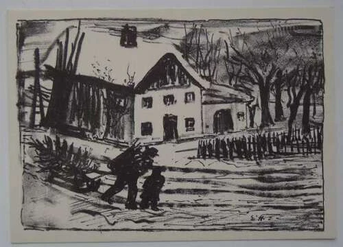 Ernst Huber Wien 1896-1960 originale Lithografie - in der Platte monogrammiert