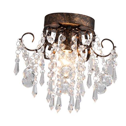 Small Crystal Ceiling Light Fixture Flush Mount,Ceiling Lights Modern Black