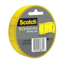 Scotch  Expressions Masking Tape 3437-P5, .94 in x 20 yd 24 mm x 18,2m , Ruler