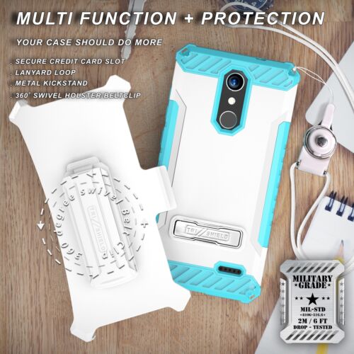 Estuche híbrido con clip para cinturón para ZTE Blade Spark / ZMax One / Grand X4 Tri Shield Armor - Imagen 3 de 21