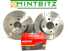 Mini Cooper 1.6 S Works JCW 05- R53 DimpledGrooved Front Brake Discs Mintex Pads