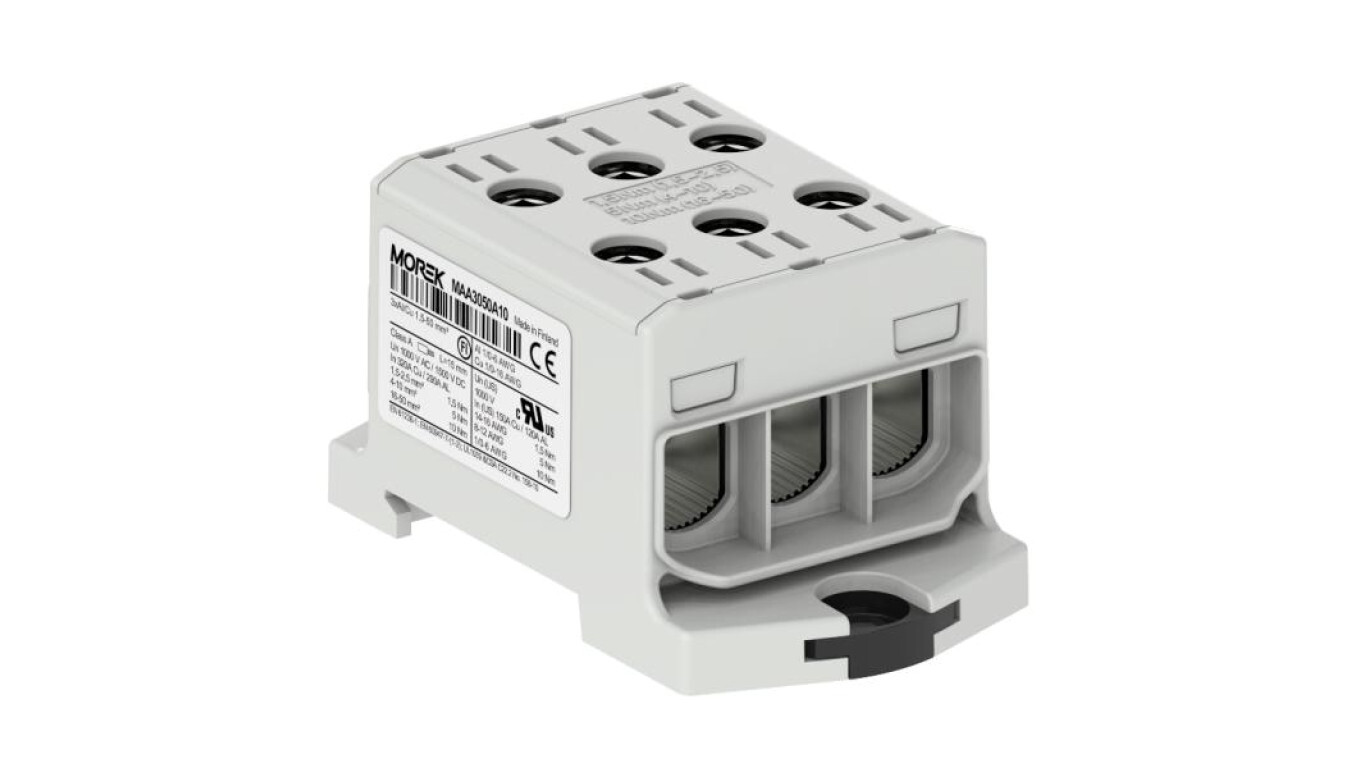 OTL50-3 connector, gray 3xAl / Cu 1,5-50mm2 1000V Universal clamp MAA3050 /T2UK