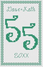 Smeraldo Matrimonio Numero Anniversario Kit Biglietto a Punto Croce O Motivo