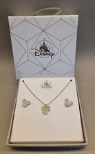 Disney Parks Mouse Rhinestone Earring  Necklace Combo Set - NEW in Box