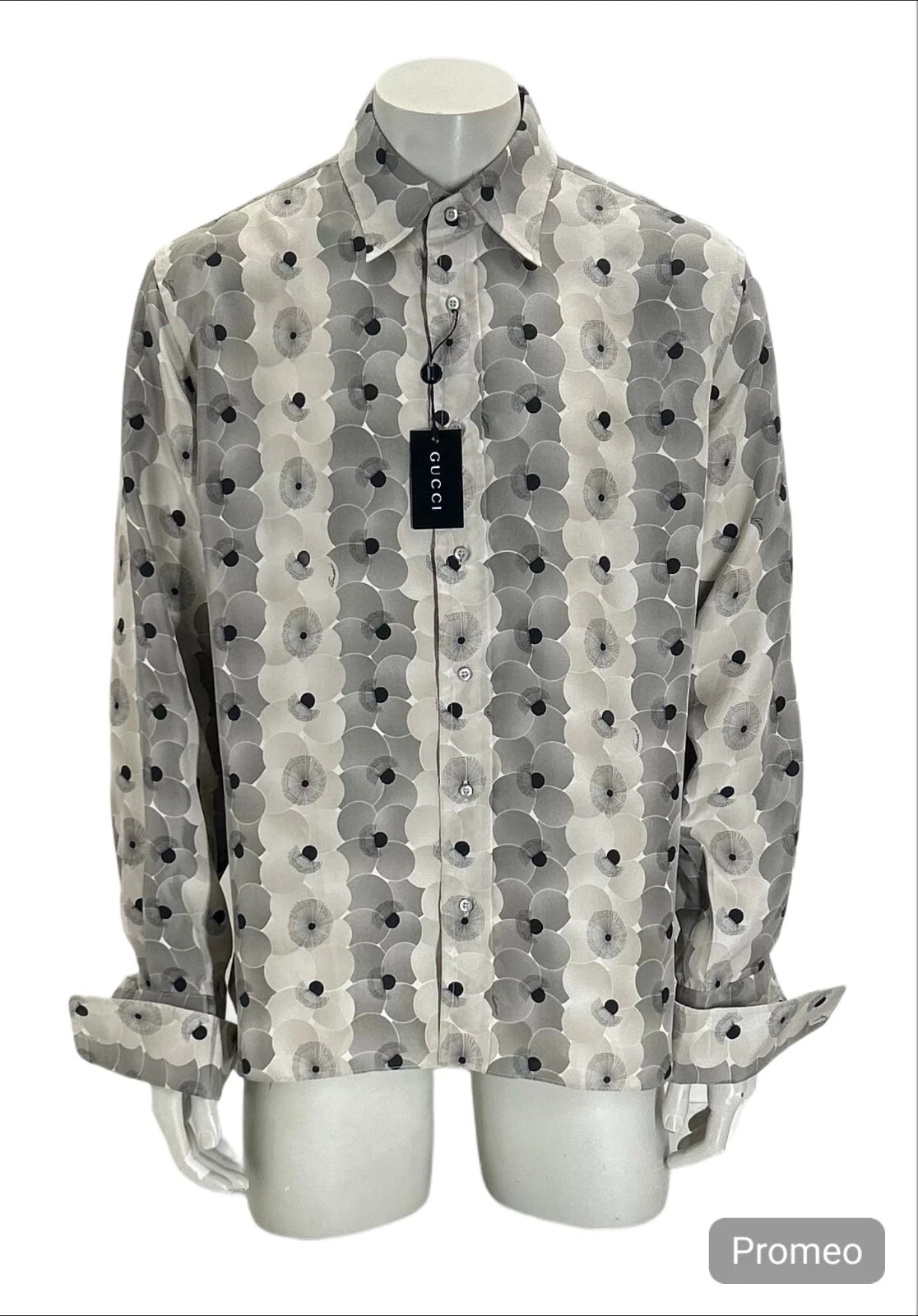 Chemise habillée Gucci motif coquelicot en soie