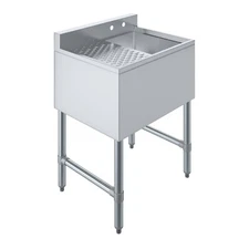 24 in. x 19 in. One Compartment Underbar Sink With Left Drainboard