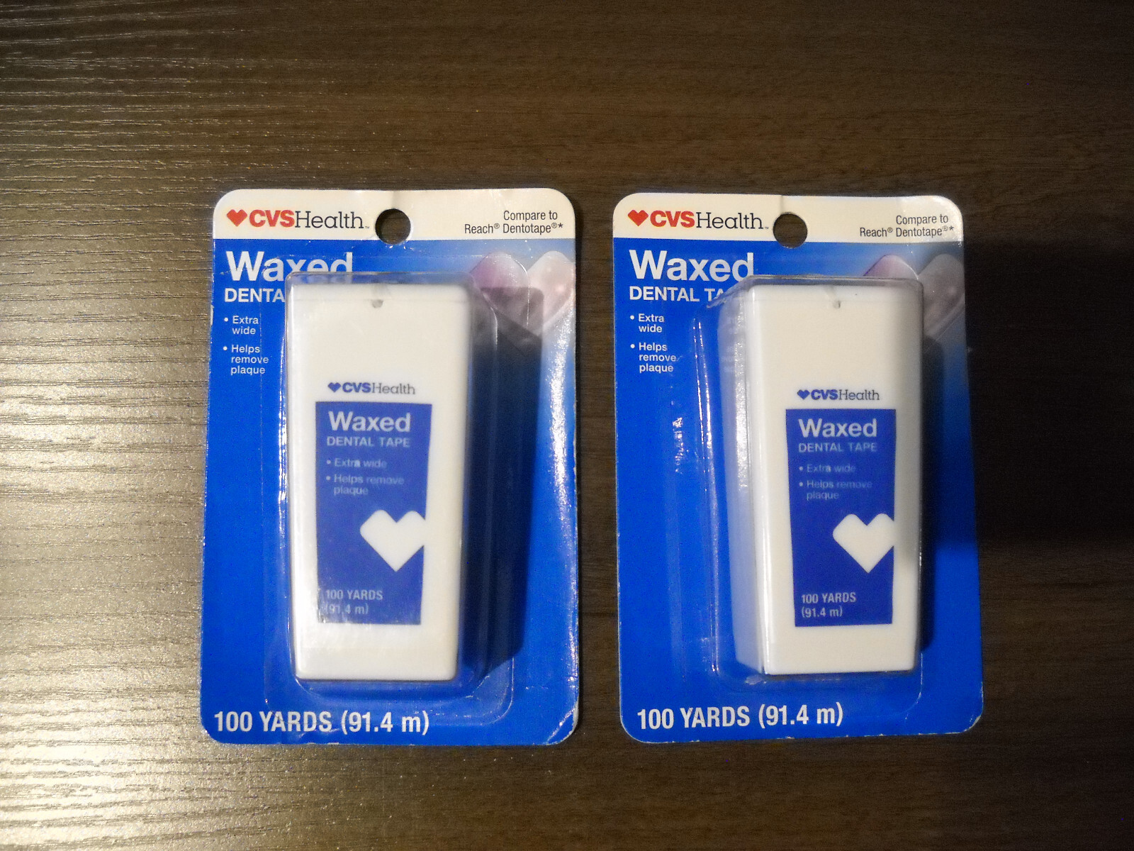 Lot of 2 CVS Health Waxed Dental Tape Floss 100 Yards Each NIP eBay