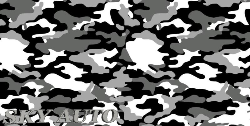 Black White Gray Camo Camouflage Vinyl Car Wrap Sheet +Free Tools( 2 feet &  up)